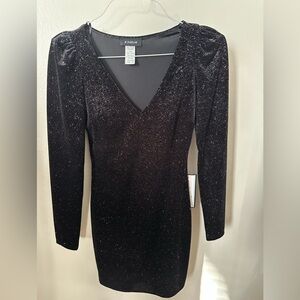 BRAND NEW with tags! B. Darlin Black Glitter Mini Dress Size 1/2